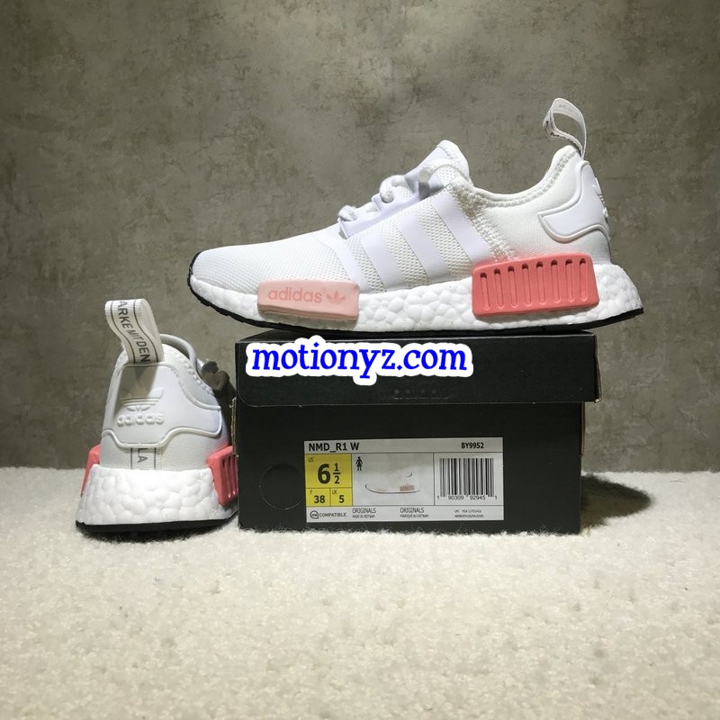 Real Boost Adidas NMD R1 PK White Pink GS